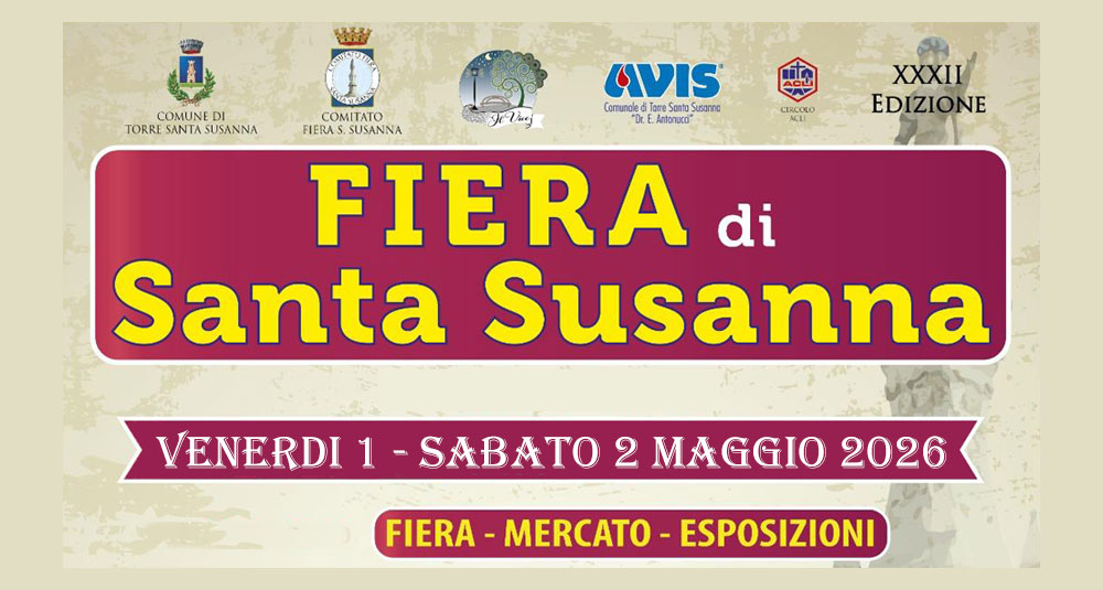 Torre Santa Susanna<br>1/2 maggio Largo Pozzi<br>Fiera di Santa Susanna 2026