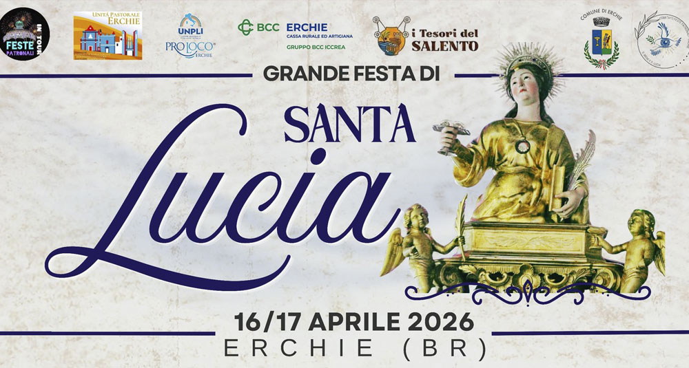 Erchie<br>16/17 aprile  p.za Umberto I<br>Grande Festa di Santa Lucia 2026